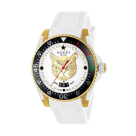 gucci white womens watch|Gucci dive watch white.